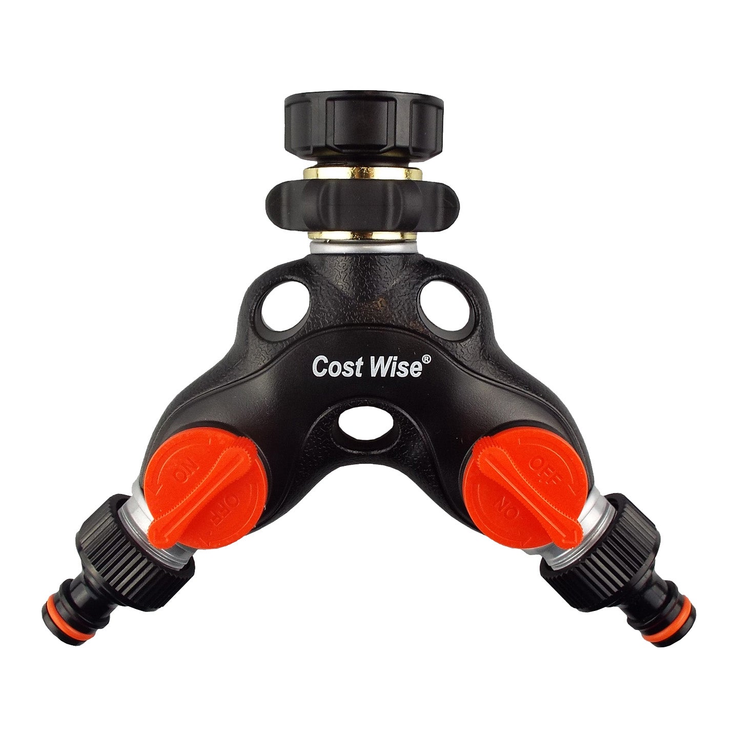 Doppel-Tap Connector mit zwei Ventilen, silbernen Gewindeanschlüssen