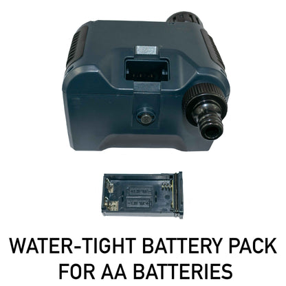 Water-tight AA battery pack module with wiring terminals and connector plug