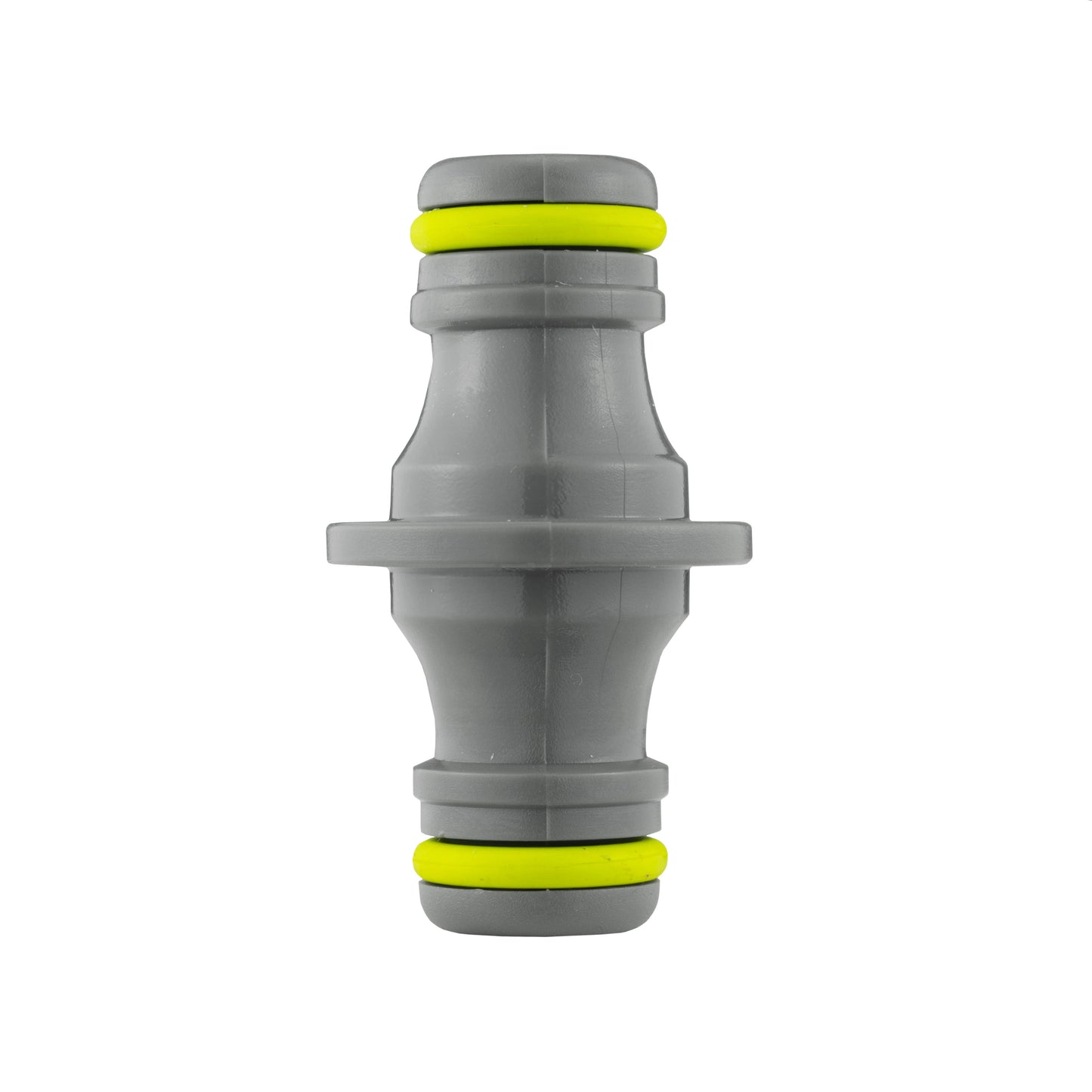 IBC cap body with grey spigot and lime collar rings for hose connection