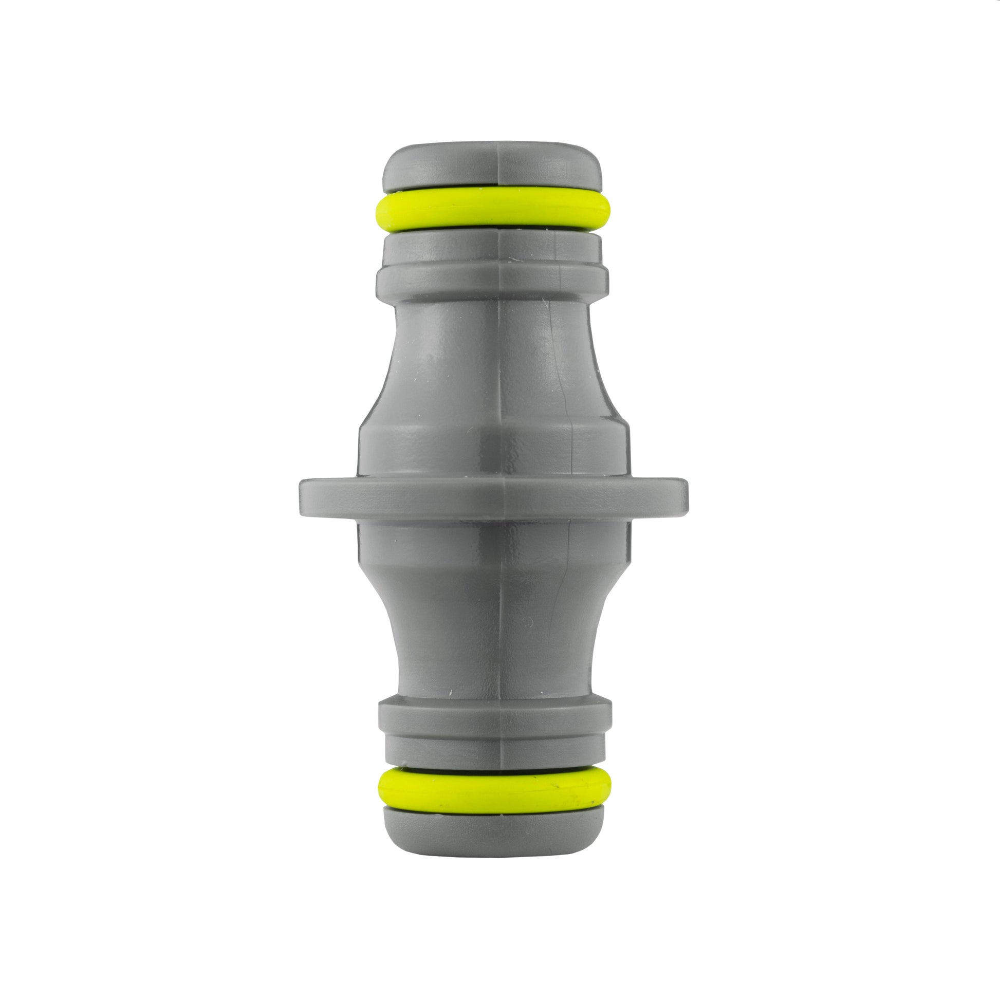 IBC cap body with grey spigot and lime collar rings for hose connection