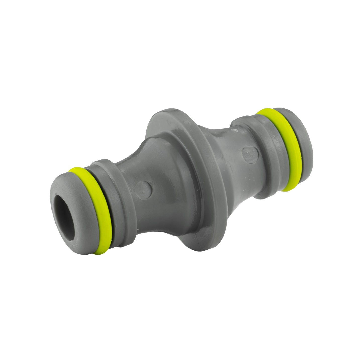 Grey IBC connector with lime end seals and smooth inline body sections