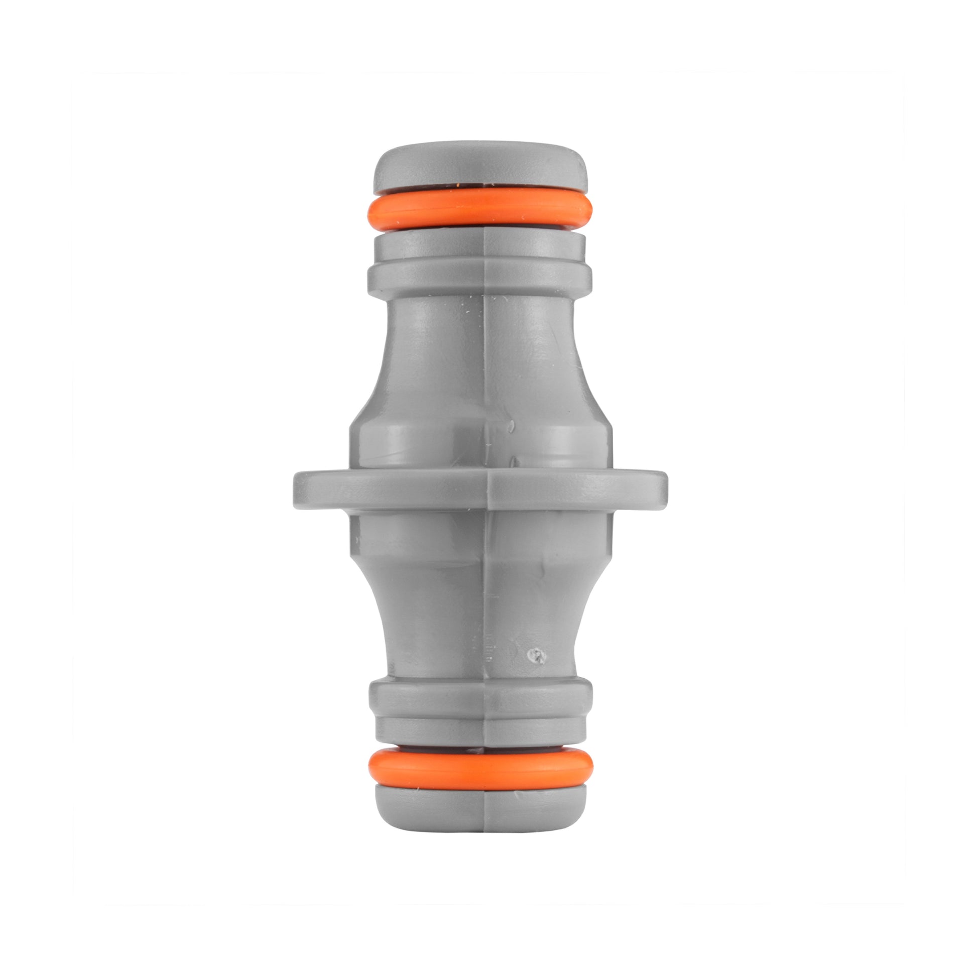 IBC 2in S60X6 cap with threaded hose fitting, grey body, orange seal rings