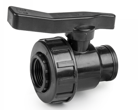 Full Flow Single Union PP ball valve 2" BSPF with lever handle