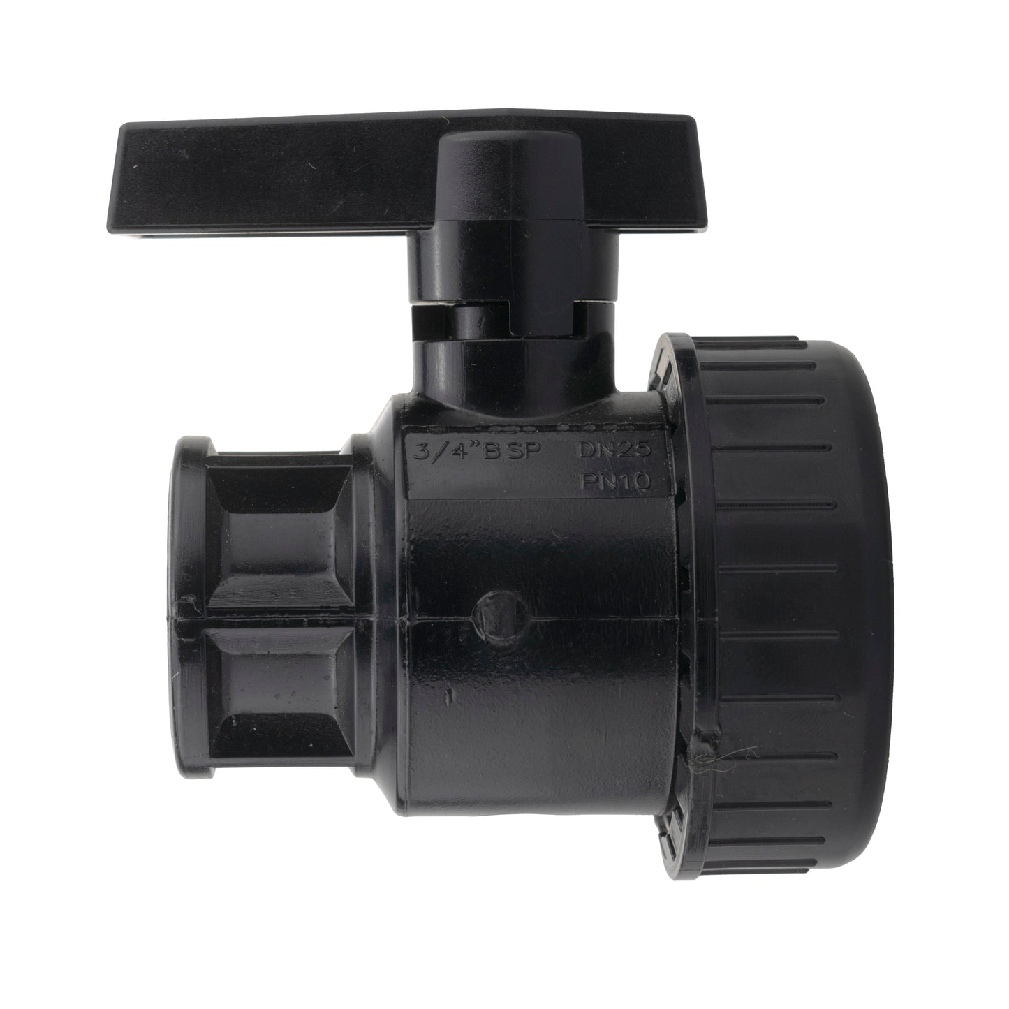 ¾" BSP DN25 PN10 PP valve with top lever handle and molded body