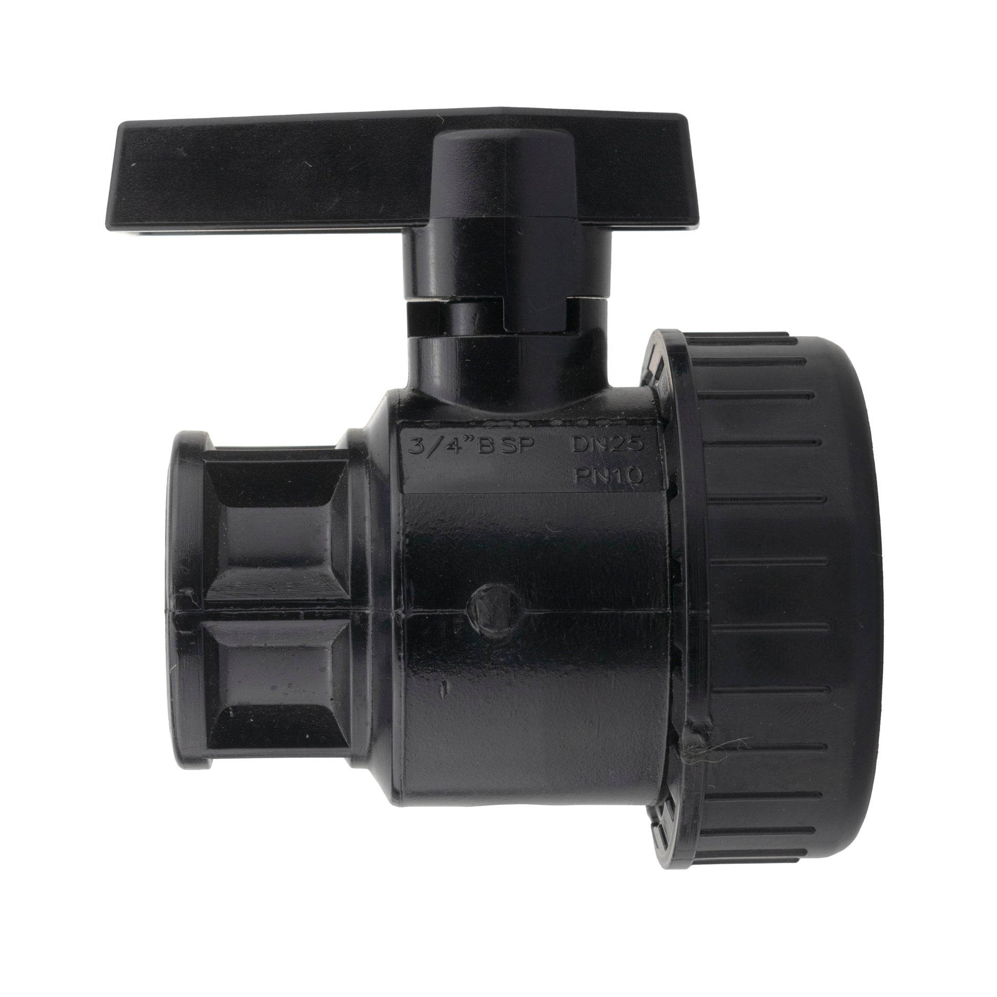 ¾" BSP DN25 PN10 PP valve with top lever handle and molded body