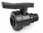 3/4" BSPF-M PP single union ball valve with lever handle, black