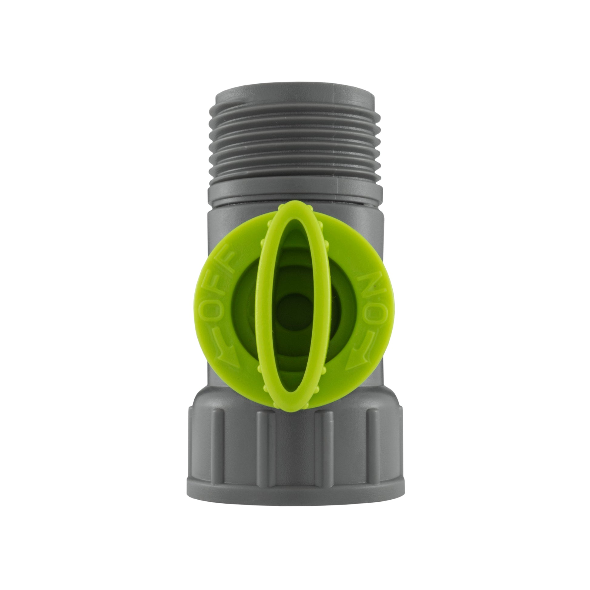 Tap adapter valve, 3/4" BSPM-F, lime shutoff with visible internal opening