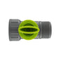 Tap adapter with valve, 3/4" BSPM-F, lime handle and grey threaded body