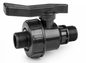 3/4" BSPM PP single-union ball valve, black