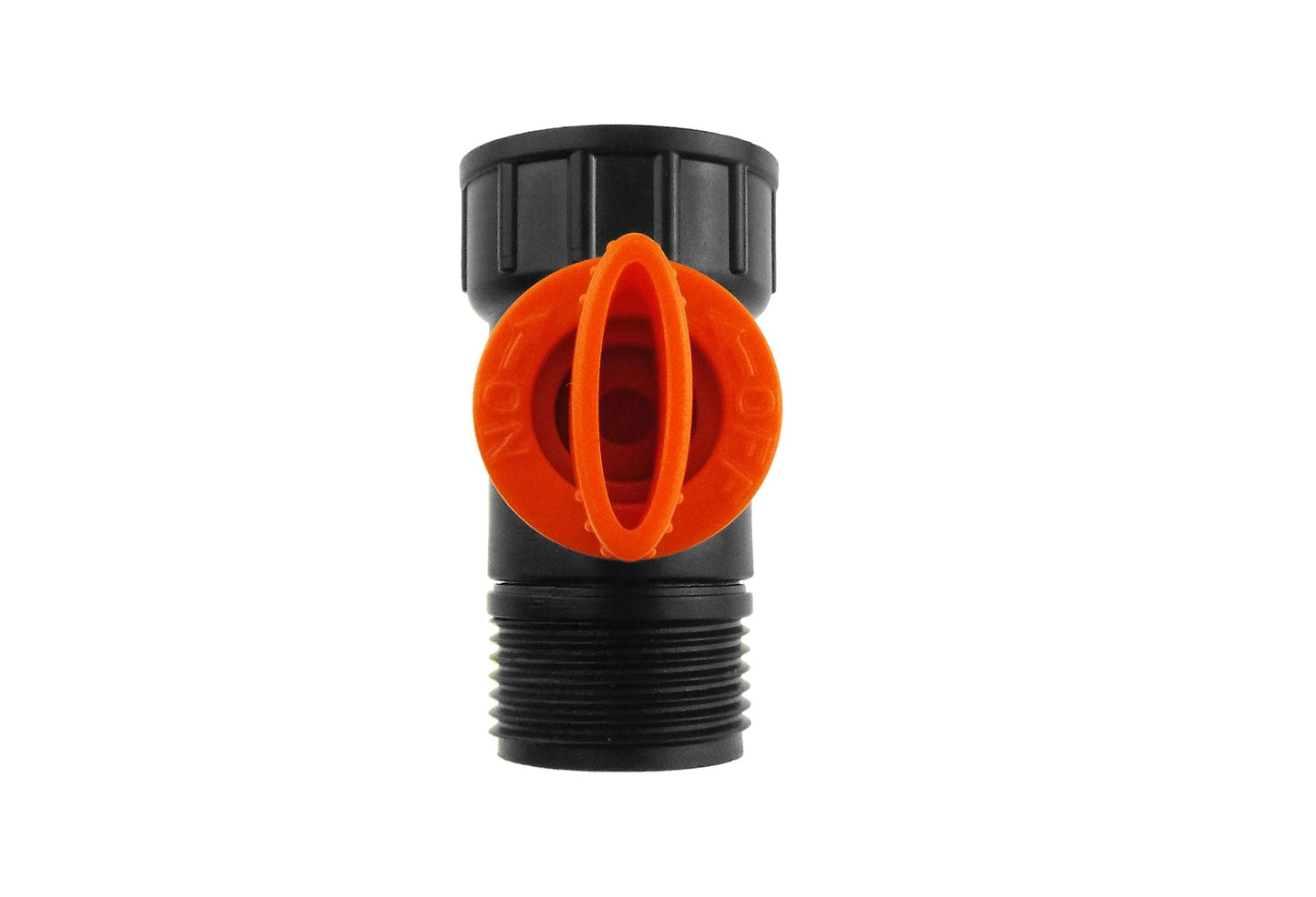Tap adapter valve port with orange cap, black 3/4" BSPM-F fitting