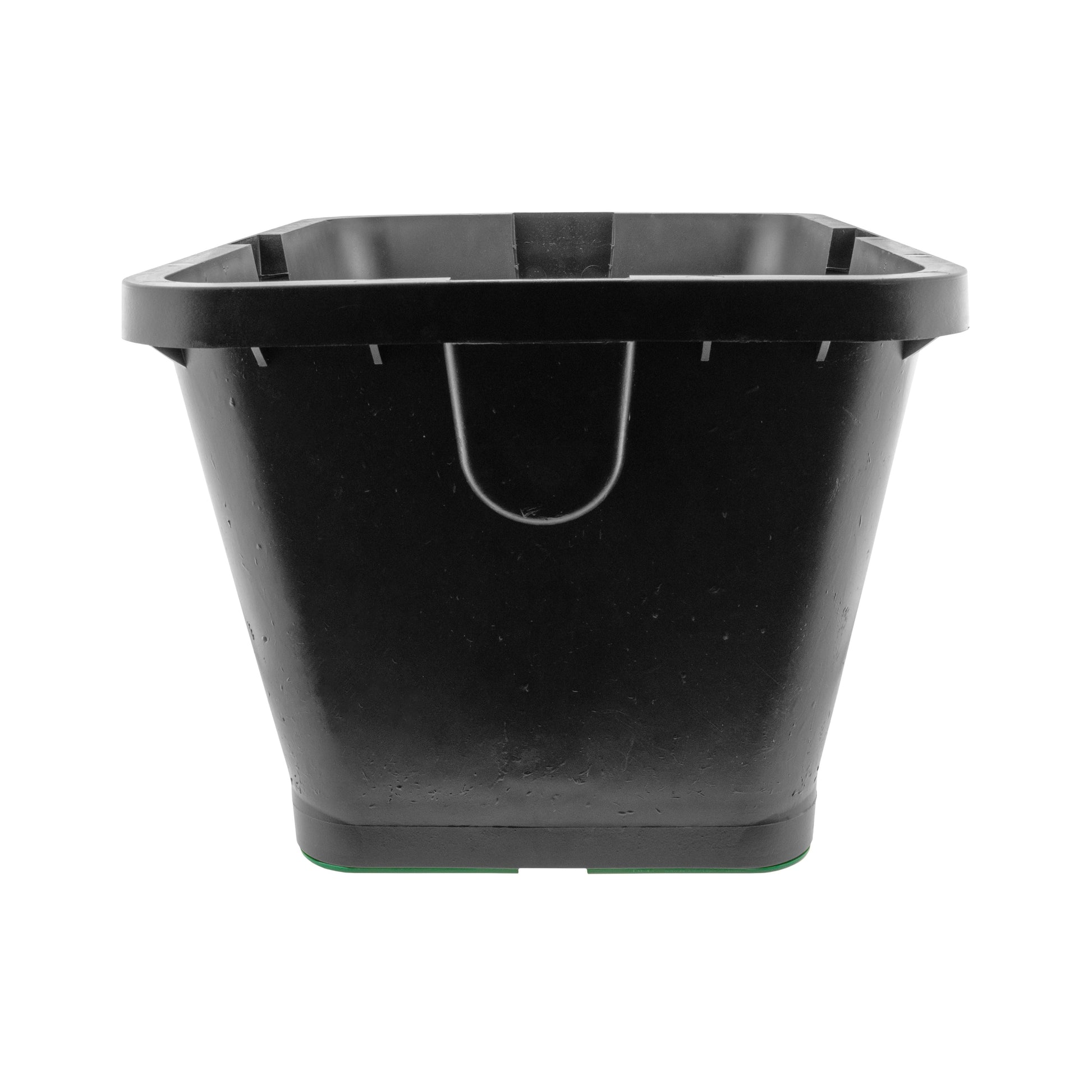 Standard valve box 51x38cm, top-front view of black bucket with handle ring