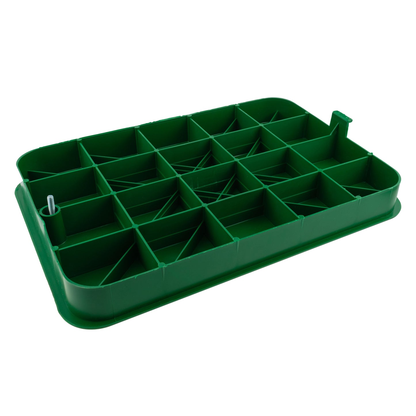 Green valve box lid only underside grid with raised ribs and mounting post