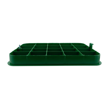 Green valve box lid only underside with compartment grid and snap tabs