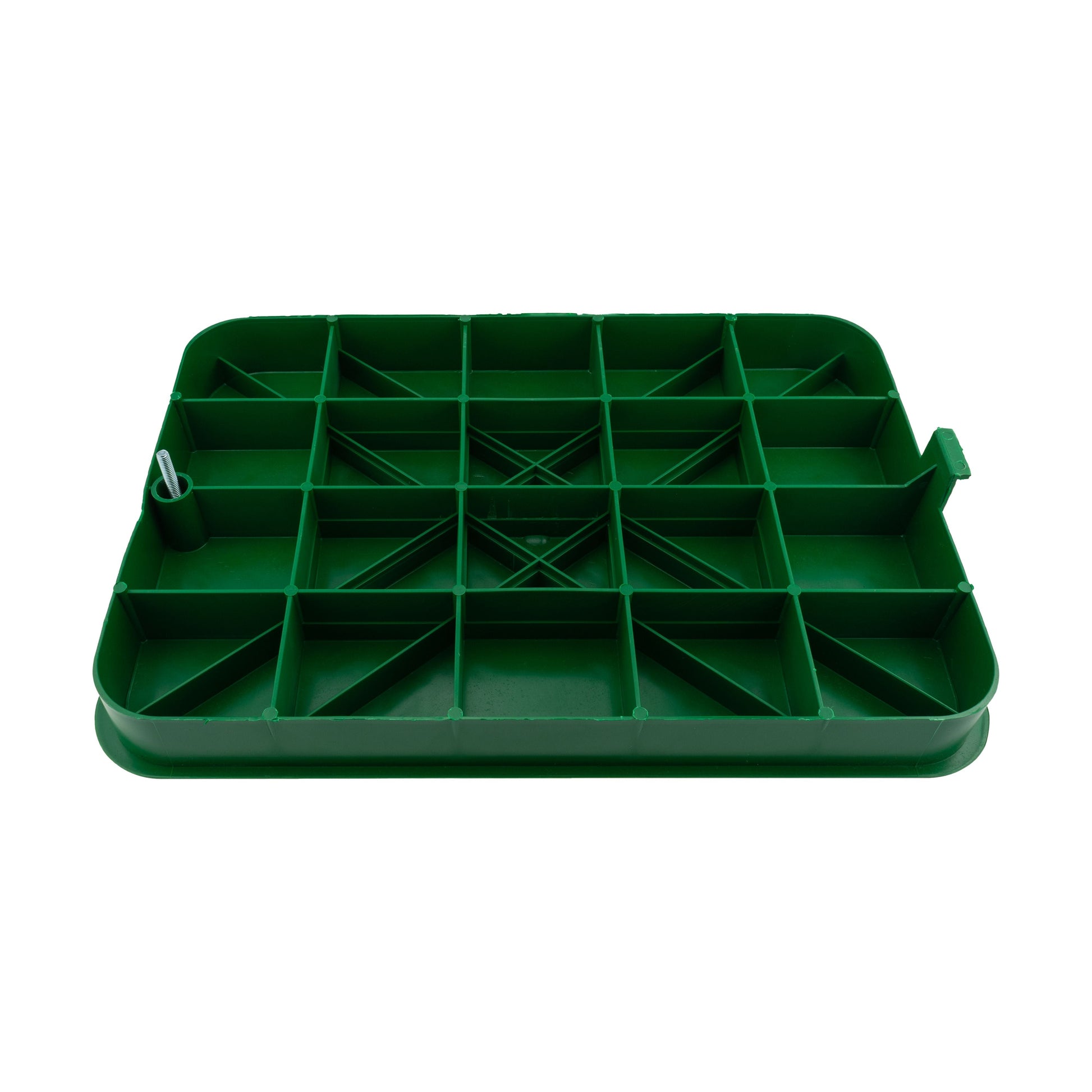 Green valve box lid only underside compartment grid with snap tab on rim