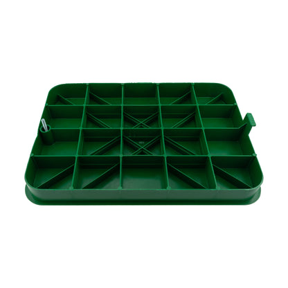 Green valve box lid only underside compartment grid with snap tab on rim