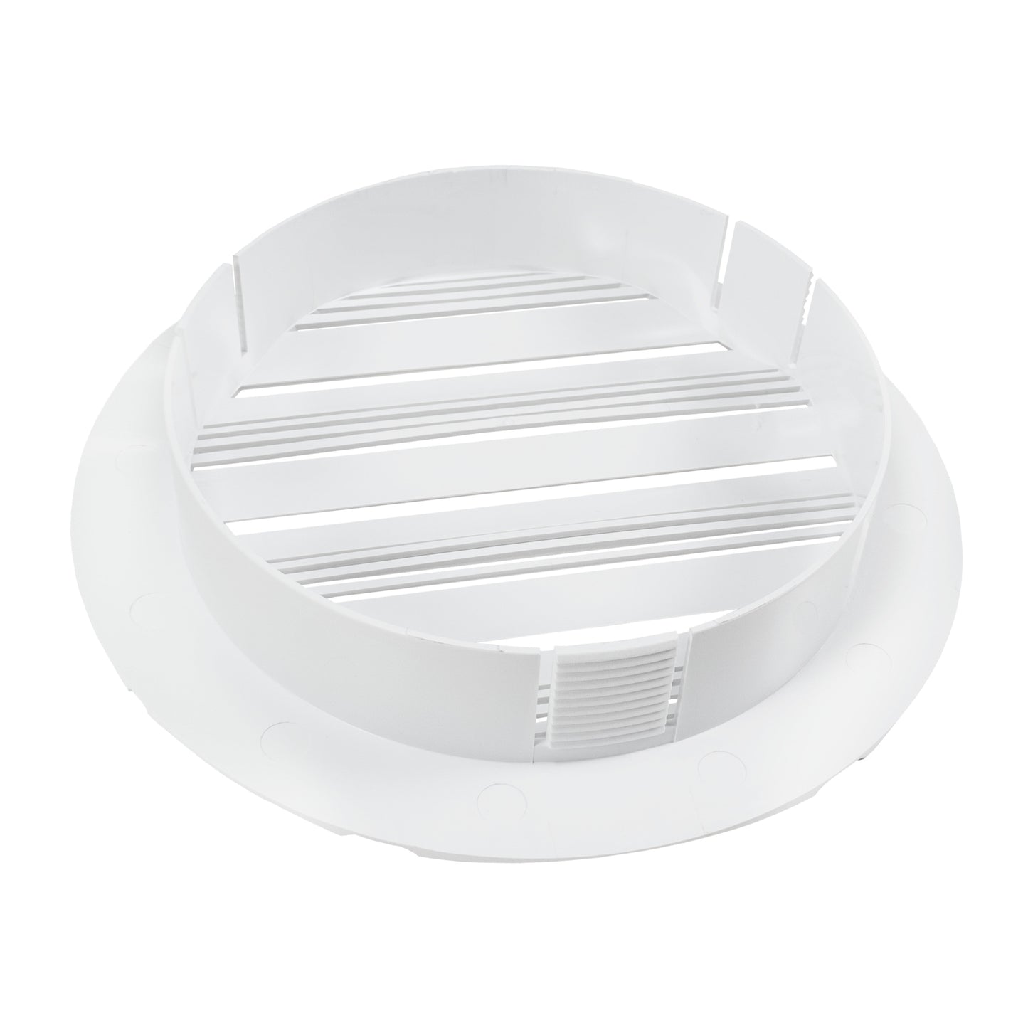 White round external vent grille with horizontal slats