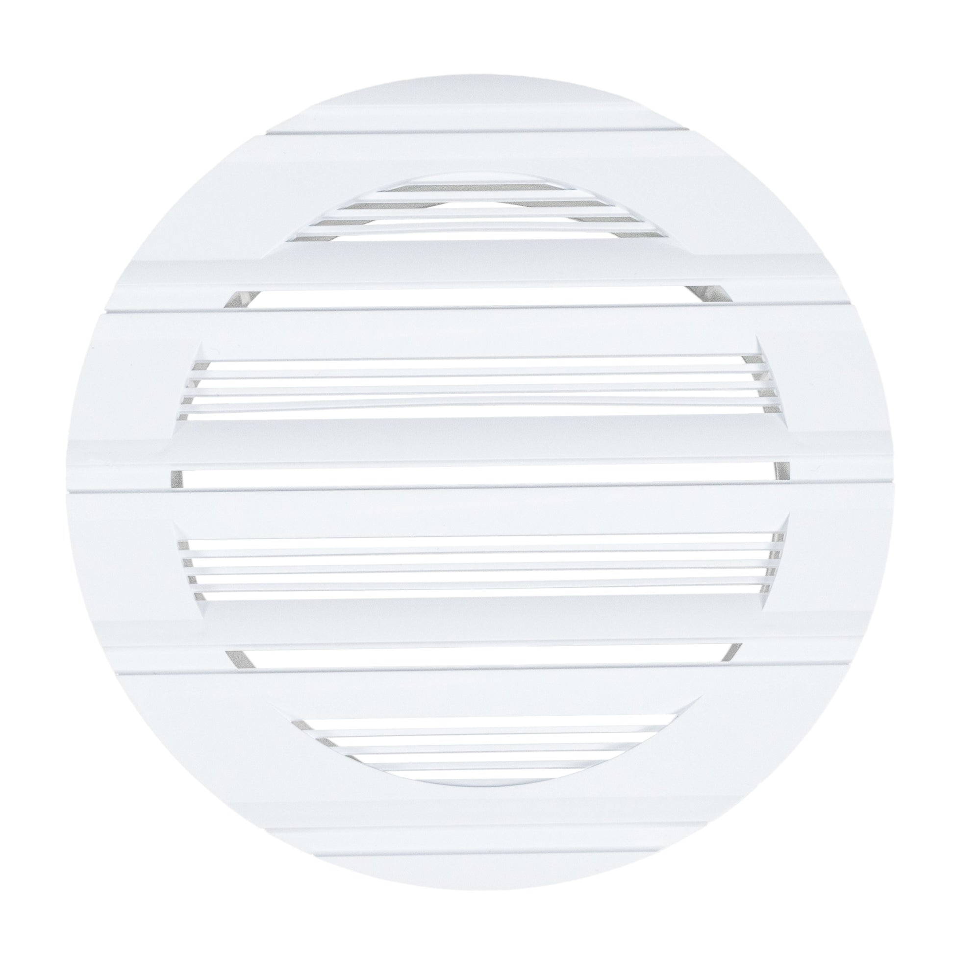 White round Louvre ventilation grille, 150mm—horizontal slat vents in a circular housing