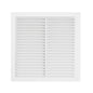 Louvre vent 235mm x 235mm with fly screen—white louvres in a square grille