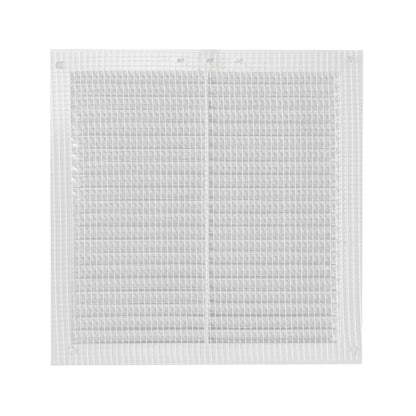 Close-up view of louvre vent with fly screen mesh covering the grille