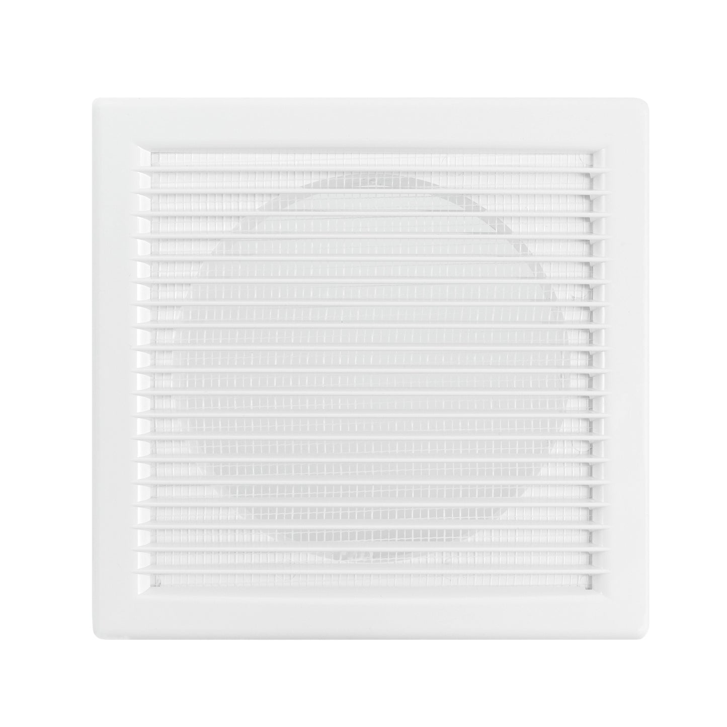 White square Louvre vent with horizontal grille and fly mesh