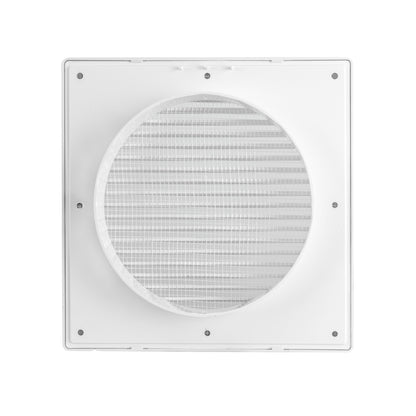 White vent faceplate with circular mesh opening and fixing points