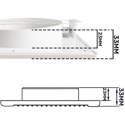 White Louvre vent with fly mesh, DL/100 RW, section view