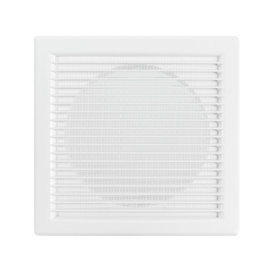Louvre Vent White DL/150 RW LUX with fly mesh, square grille with horizontal louvers