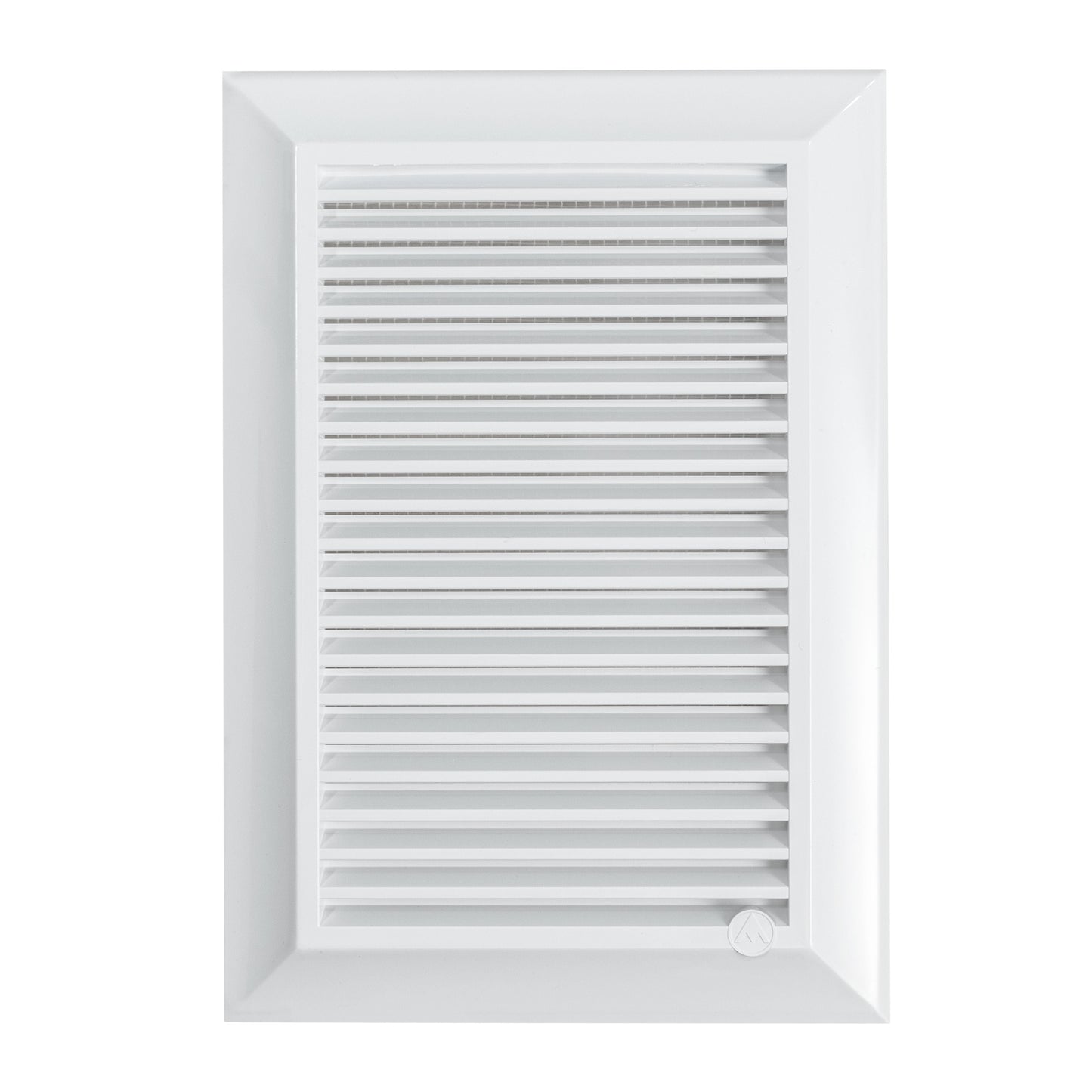 White Louvre vent panel with horizontal slats, 140 x 210 mm