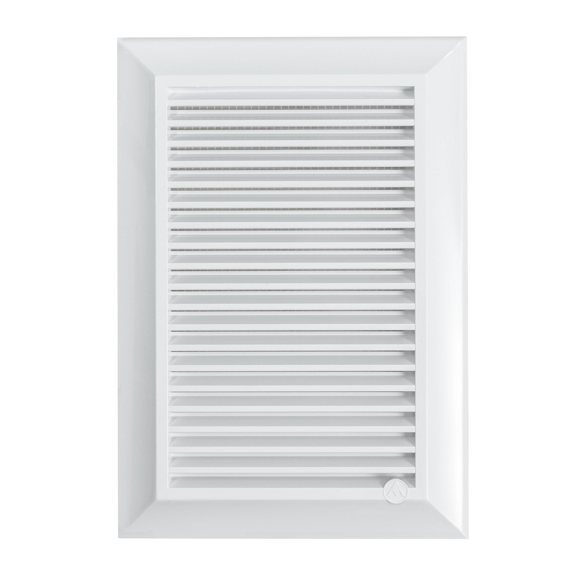 White Louvre vent panel with horizontal slats, 140 x 210 mm