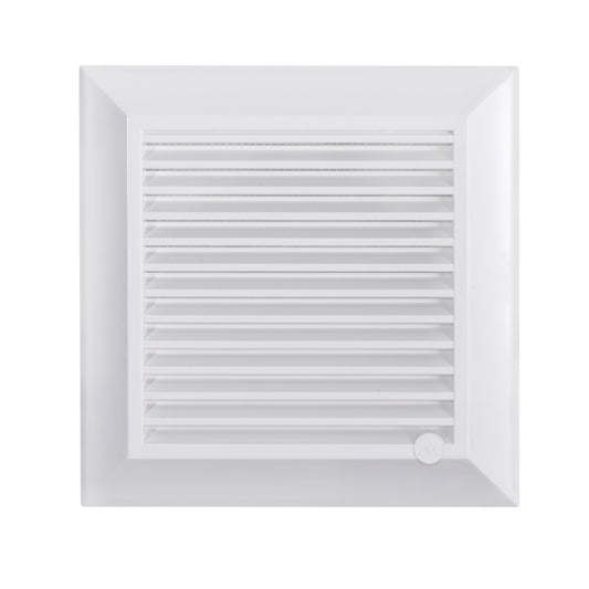 White Duo Smart 135mm vent grille with horizontal slats and control knob