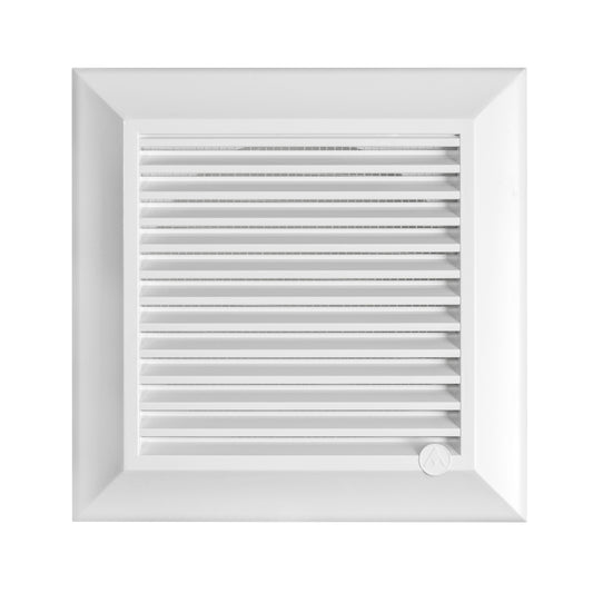 White Louvre vent, Duo Smart with horizontal slats and adjustable airflow control