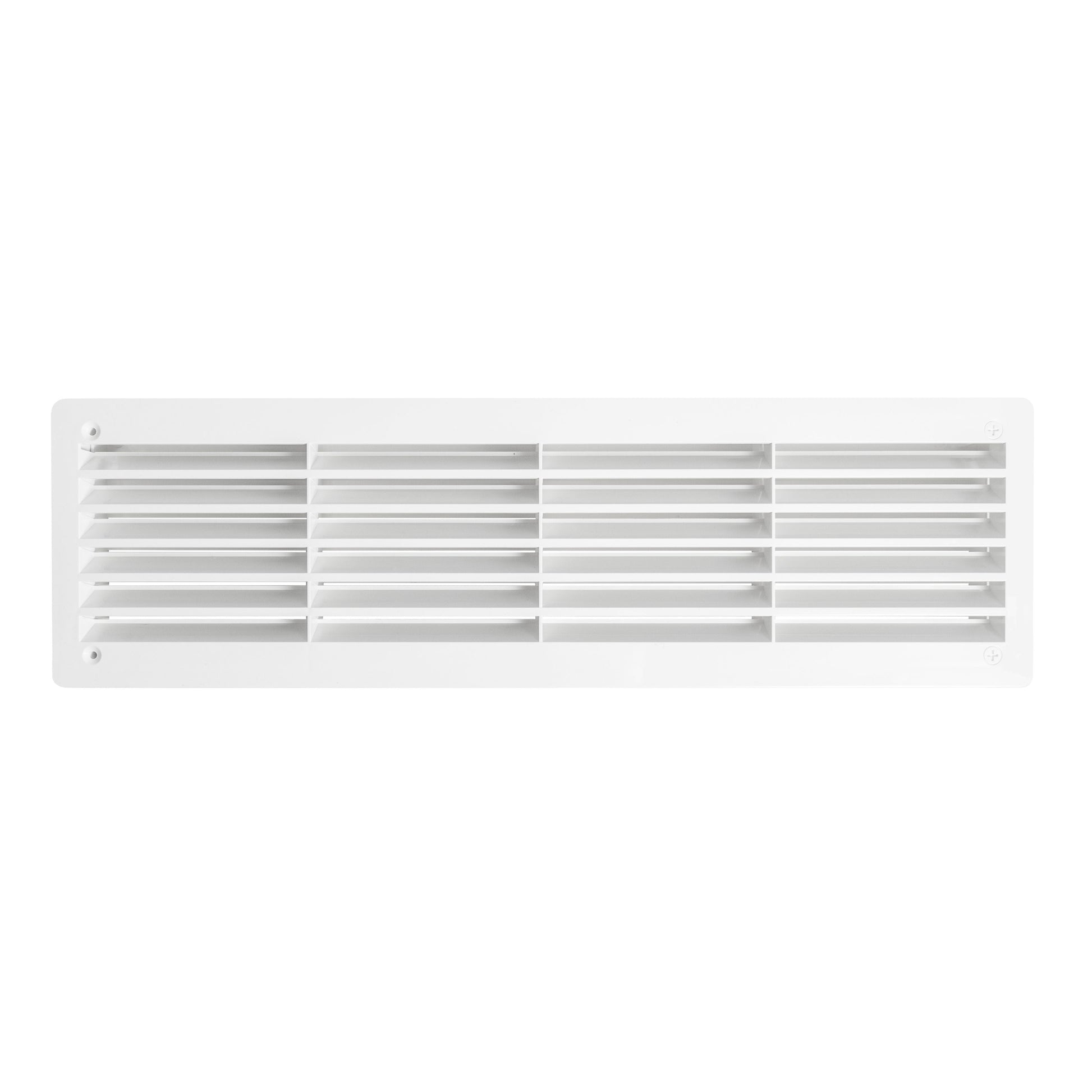 Door louvre vent grille, white, rectangular with fixed horizontal blades