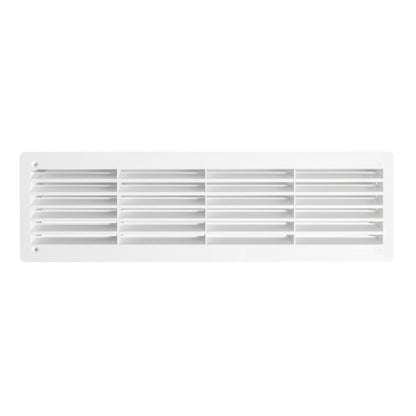 Door louvre vent grille, white, rectangular with fixed horizontal blades