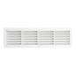 Door louvre vent grille, white, rectangular with fixed horizontal blades
