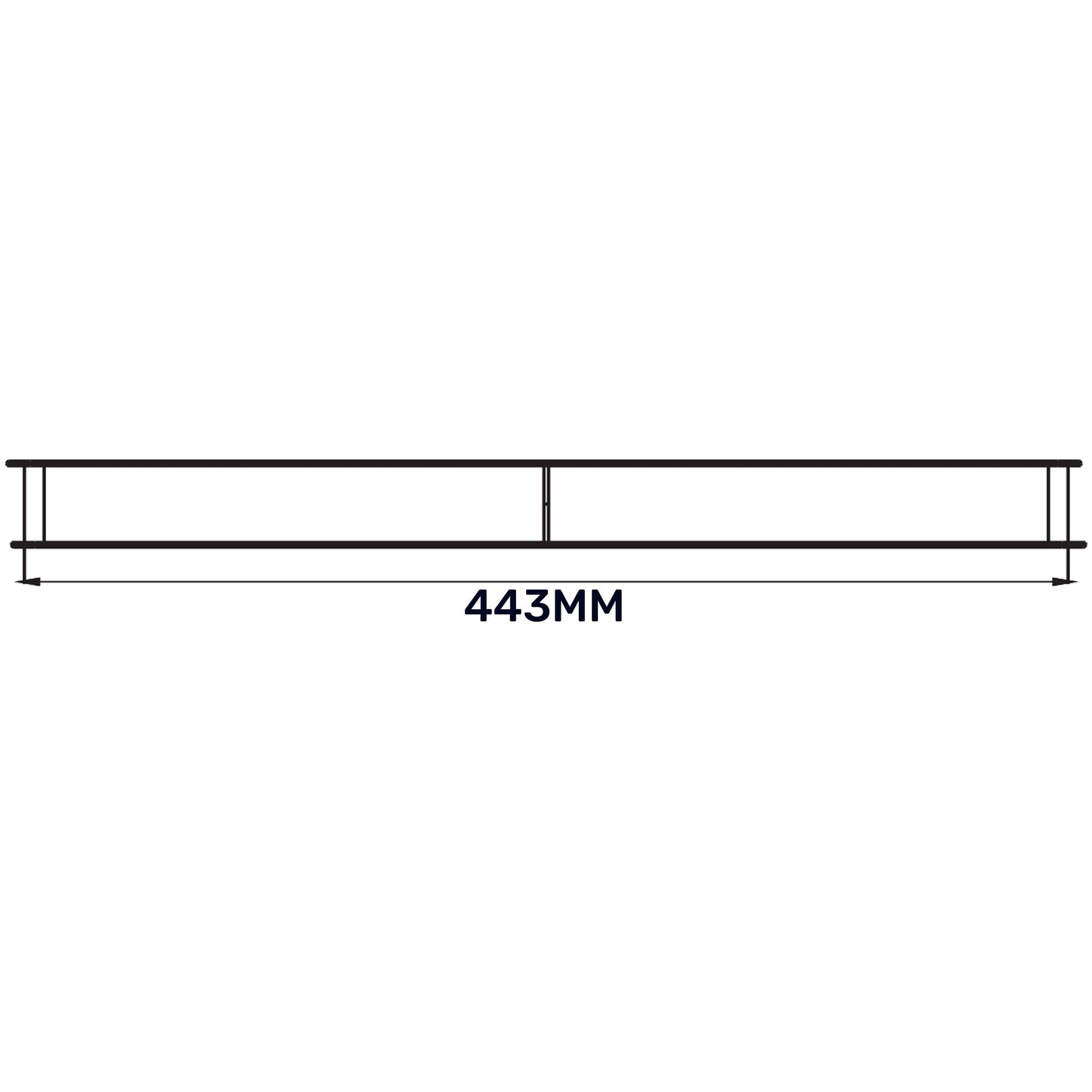 Door louvre vent KD 90x445mm length dimension marked 443mm