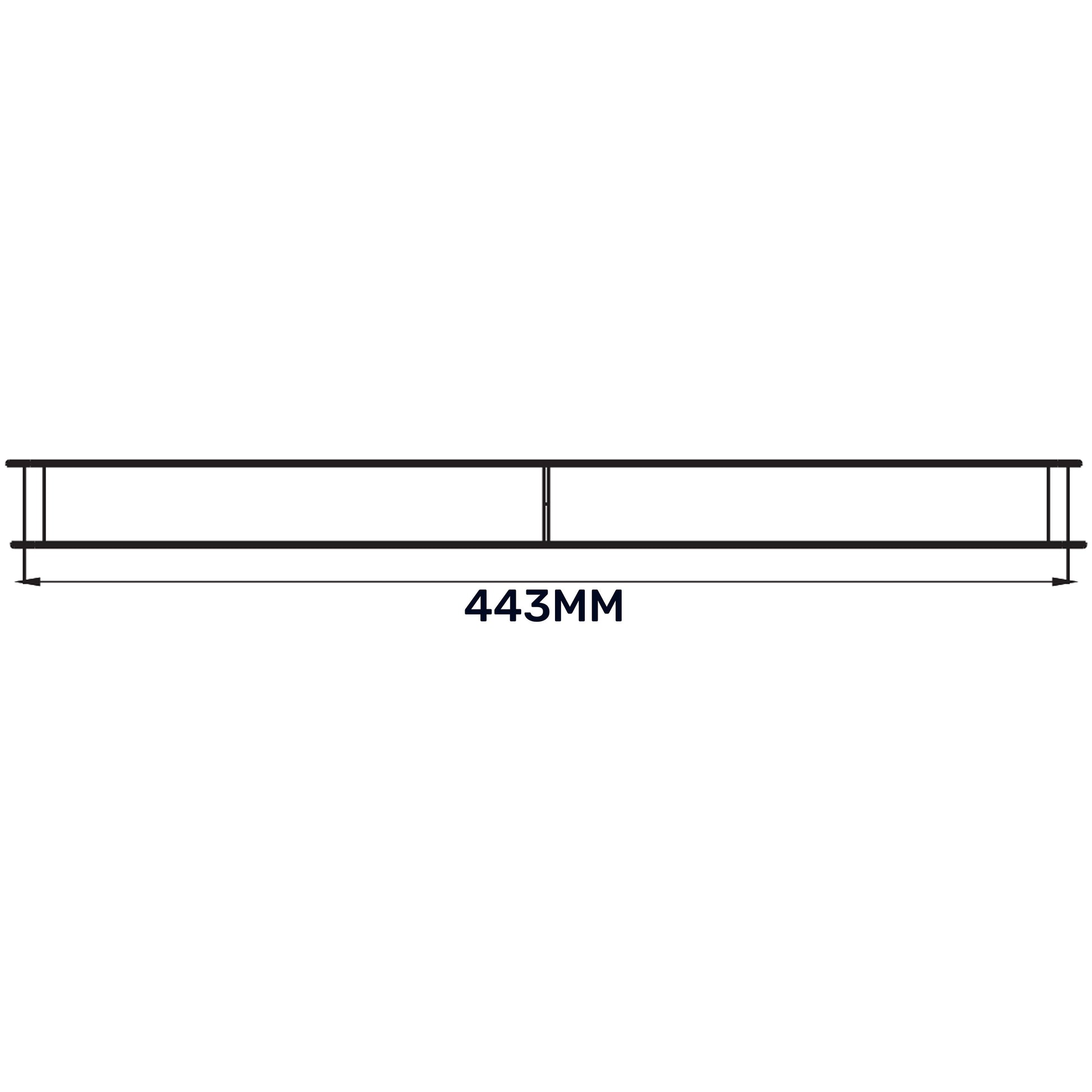 Door louvre vent KD 90x445mm length dimension marked 443mm