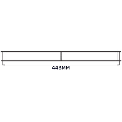 Door louvre vent KD 90x445mm length dimension marked 443mm