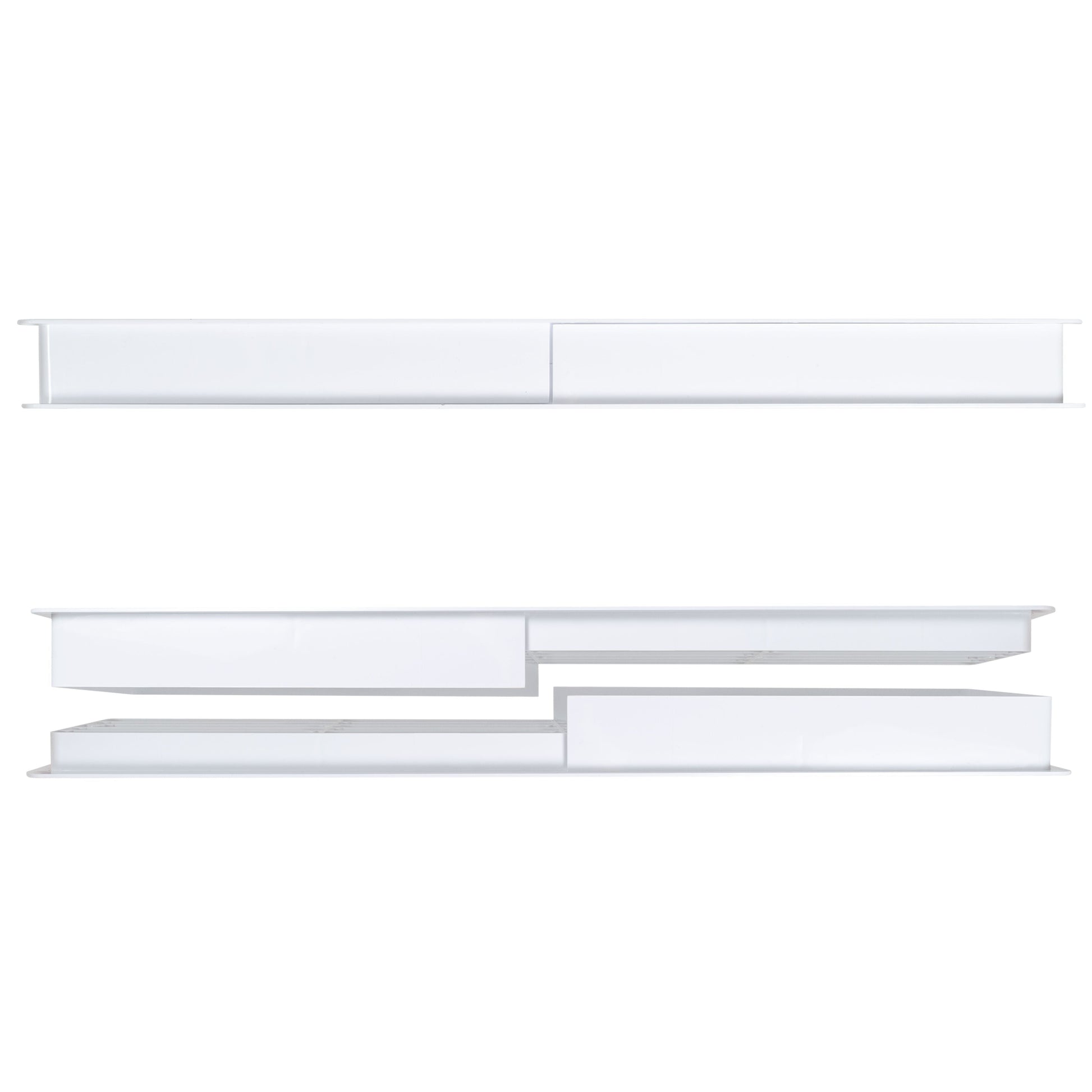 Door louvre vent, white plastic grille, 90mm x 445mm