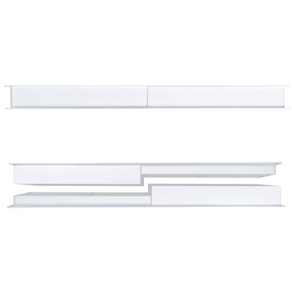 Door louvre vent, white plastic grille, 90mm x 445mm