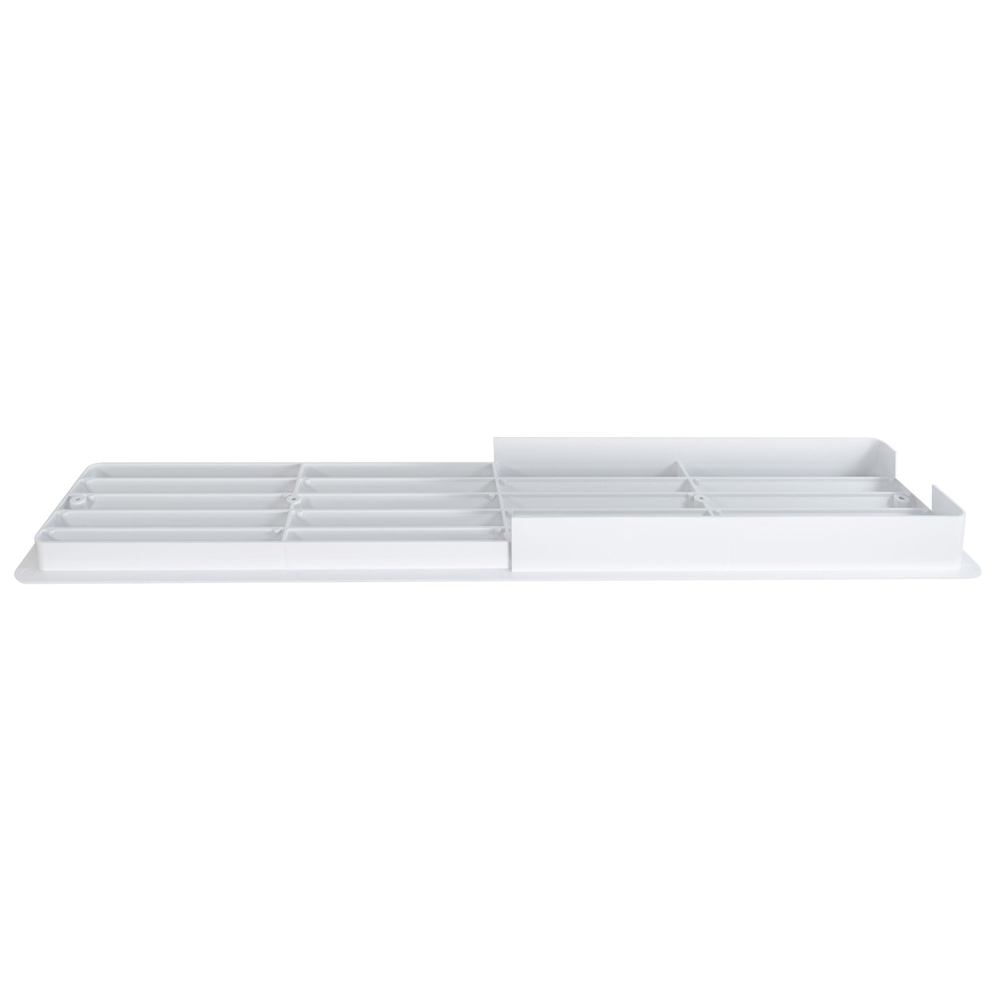 Door louvre vent KD 90x445mm, white louver grille with central divider