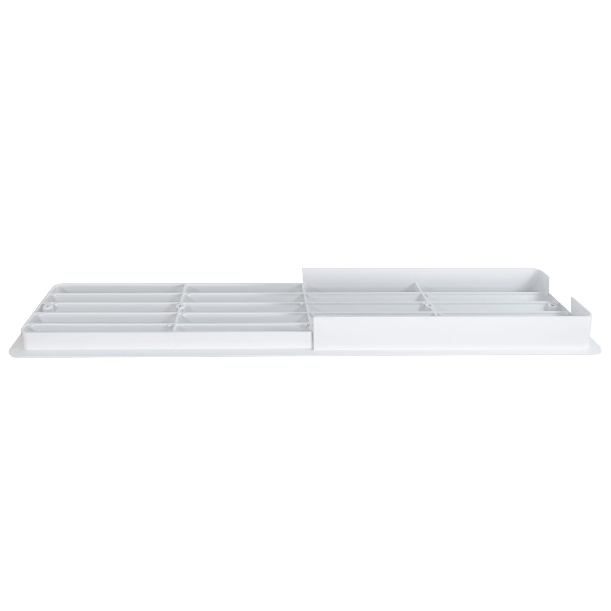 Door louvre vent KD 90x445mm, white louver grille with central divider