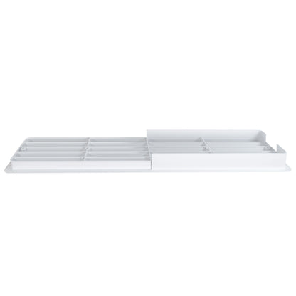Door louvre vent KD 90x445mm, white louver grille with central divider