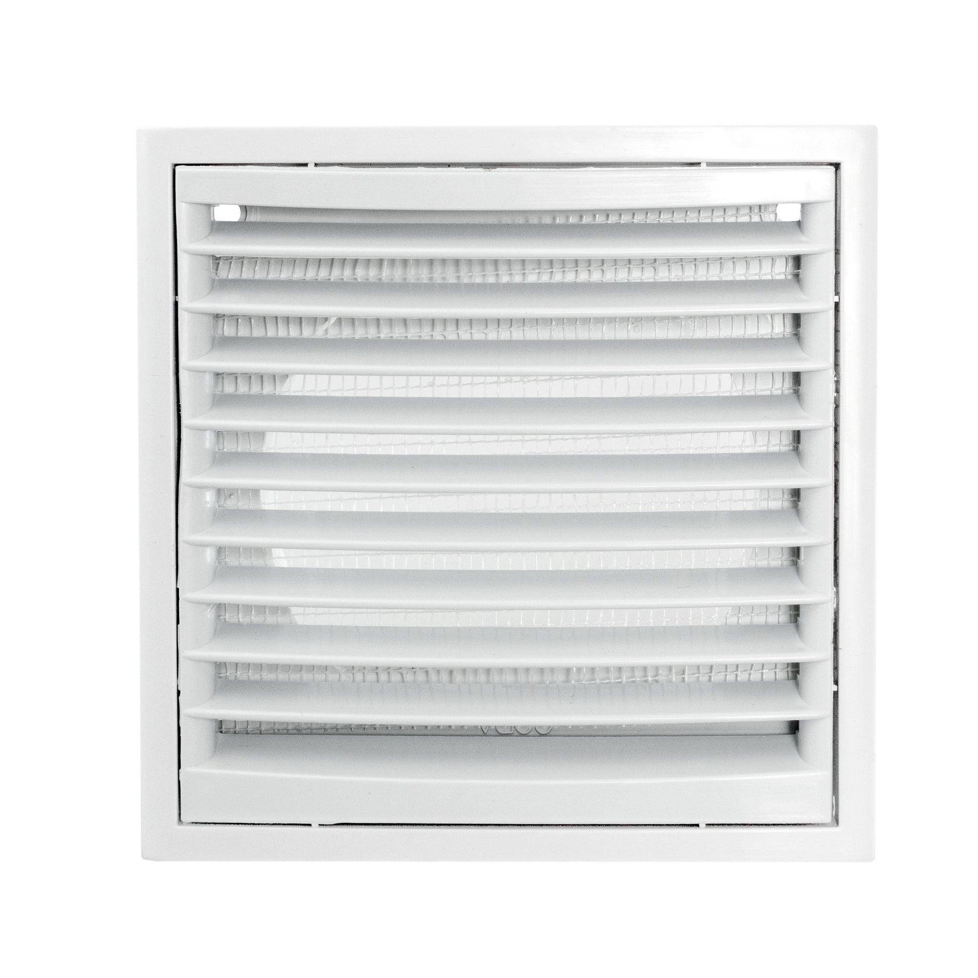 Open white louvre wall vent grille with multiple horizontal slats