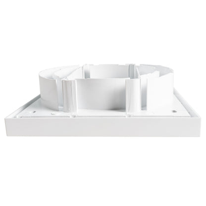 Louvre Vent KR100/125, Unterseite/Seitenansicht des Rahmens mit Anschlussstücken