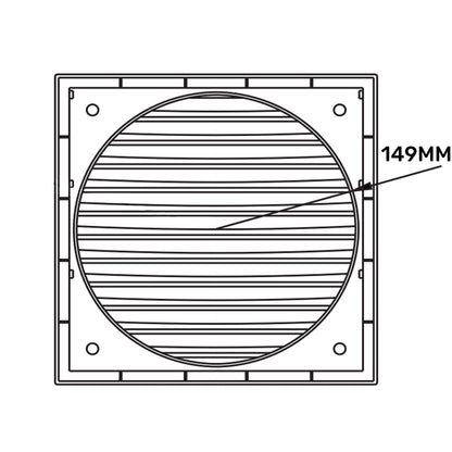 Louvre Vent KR150 Rund-Lüftungsgitter mit Lamellen, 149 mm