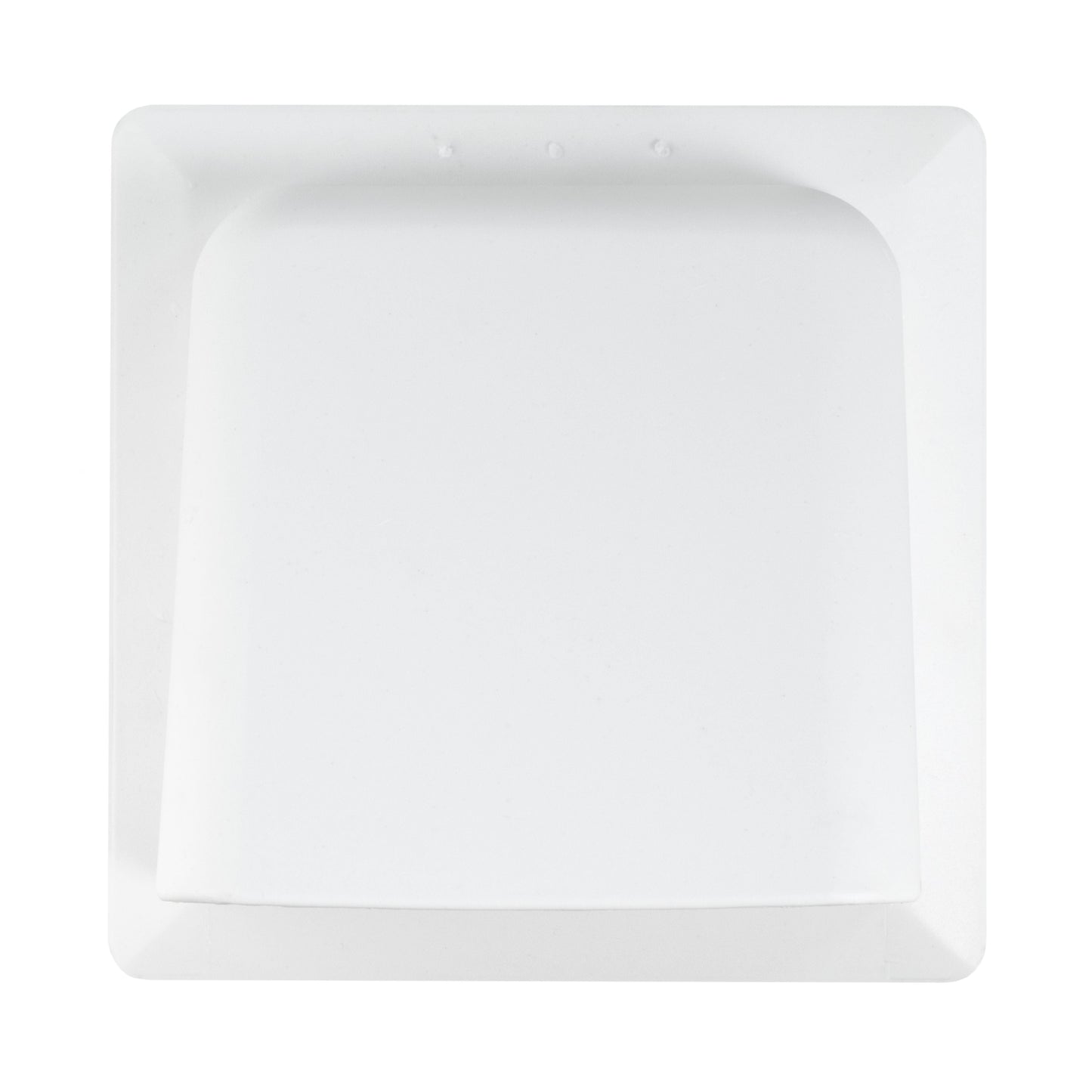 White square wall plate with flush opening for round wall ventilation kit