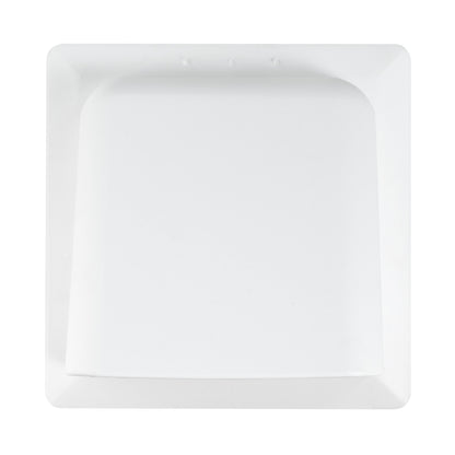 White square external vent cover for through-wall ventilation