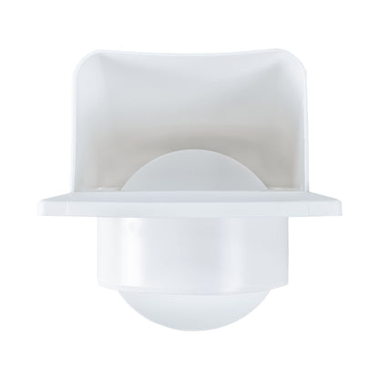White round through-wall ventilation vent with front grille opening and inner disc