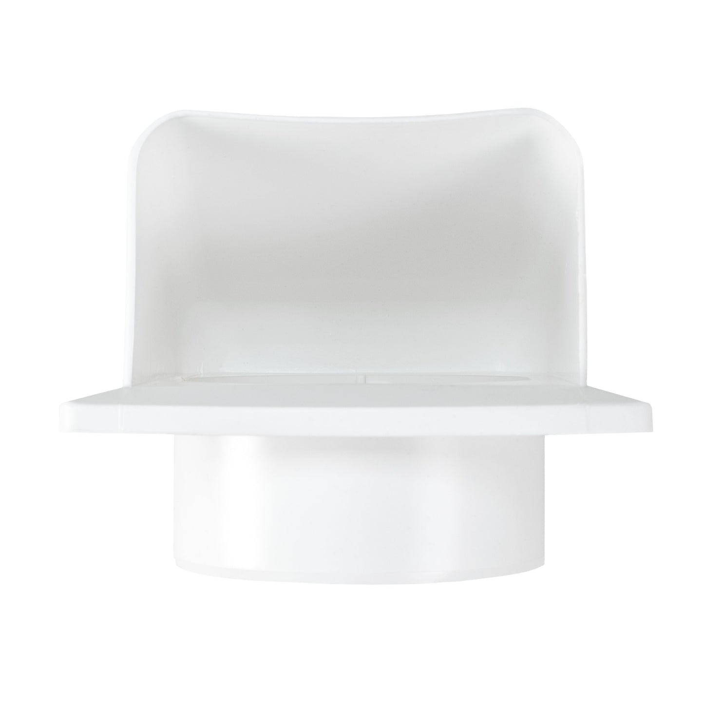 White louvre wall vent cowl with grille opening