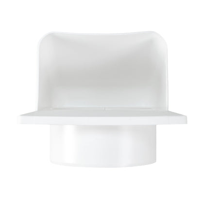 White louvre wall vent cowl with grille opening
